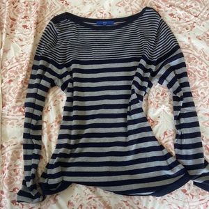 Navy and Grey Striped Sweater